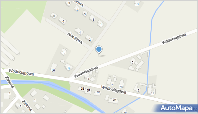 Zawada, Wodociągowa, 1l, mapa Zawada