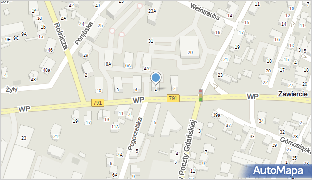 Zawiercie, Wojska Polskiego, 4, mapa Zawiercie