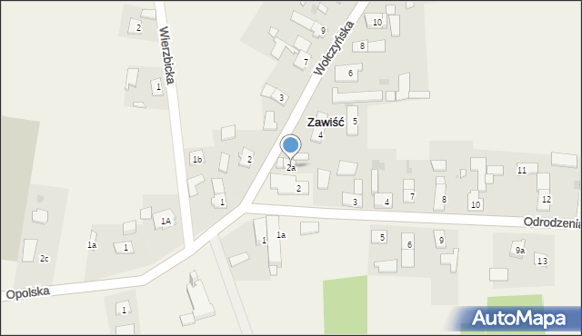 Zawiść, Wołczyńska, 2a, mapa Zawiść