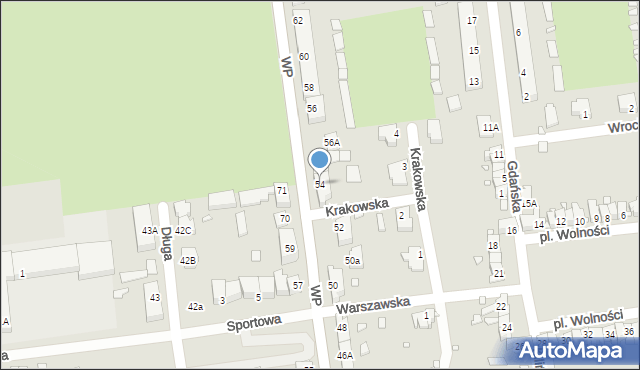 Zbąszynek, Wojska Polskiego, 54, mapa Zbąszynek