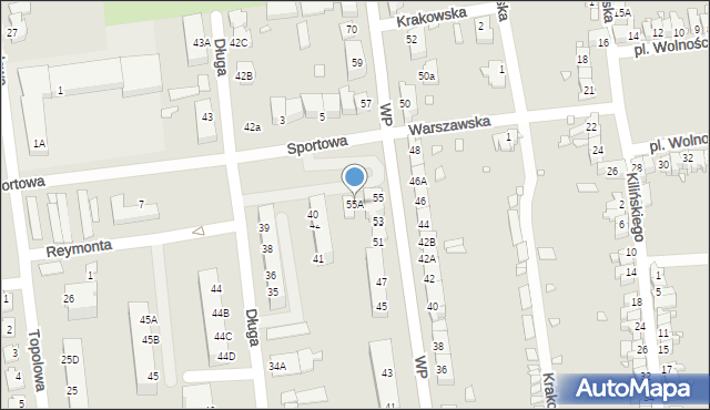 Zbąszynek, Wojska Polskiego, 55A, mapa Zbąszynek