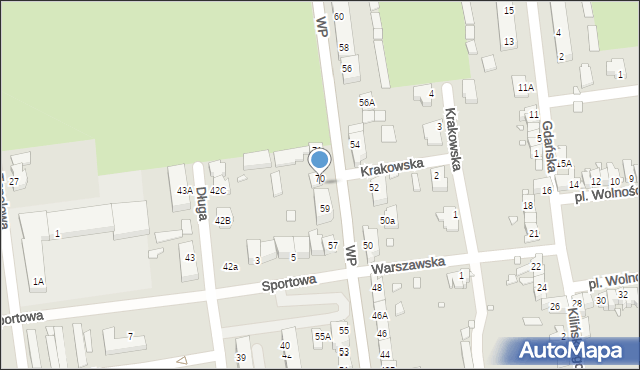 Zbąszynek, Wojska Polskiego, 69, mapa Zbąszynek