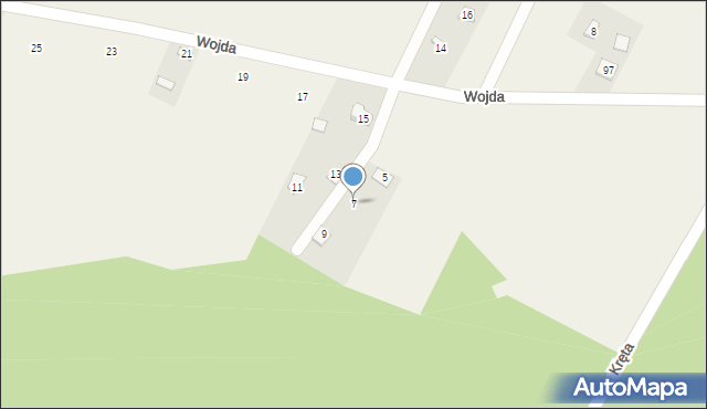 Zbrza, Wojda, 7, mapa Zbrza