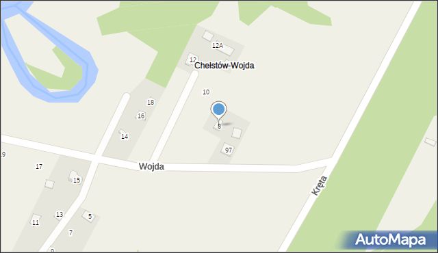 Zbrza, Wojda, 8, mapa Zbrza