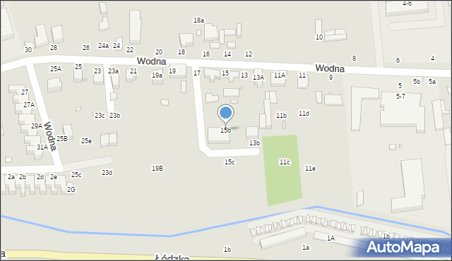 Zduńska Wola, Wodna, 15b, mapa Zduńska Wola