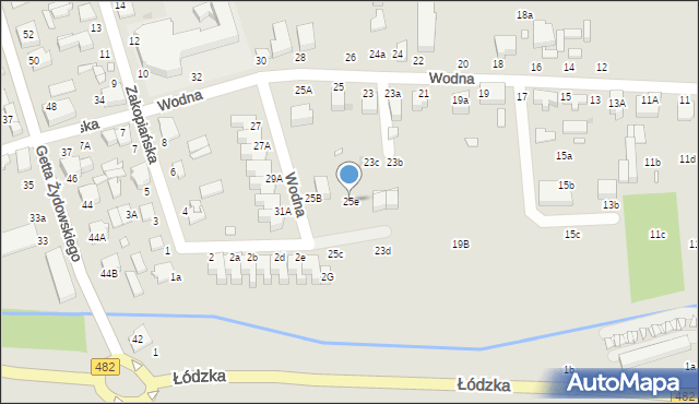 Zduńska Wola, Wodna, 25e, mapa Zduńska Wola