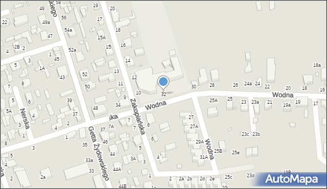 Zduńska Wola, Wodna, 32, mapa Zduńska Wola