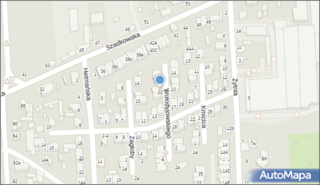 Zduńska Wola, Wołodyjowskiego Michała, 11, mapa Zduńska Wola