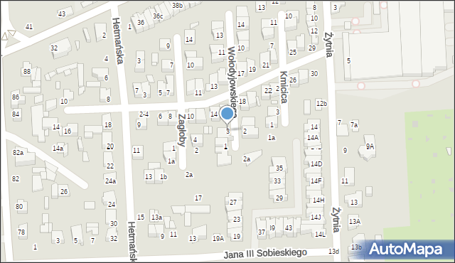 Zduńska Wola, Wołodyjowskiego Michała, 3, mapa Zduńska Wola