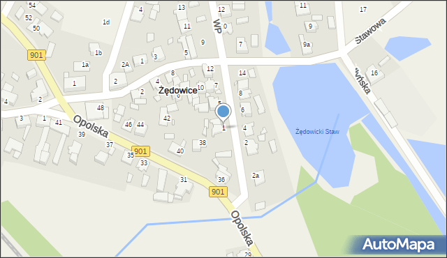 Żędowice, Wojska Polskiego, 1, mapa Żędowice