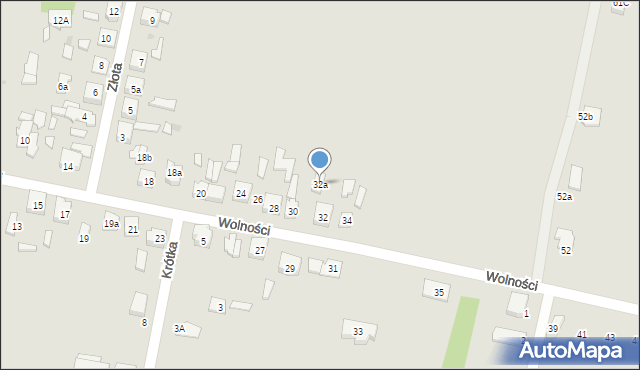 Zelów, Wolności, 32a, mapa Zelów