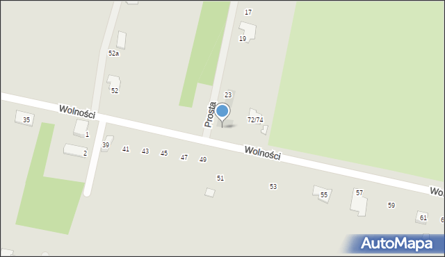 Zelów, Wolności, 70, mapa Zelów