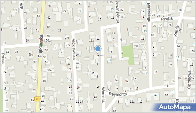 Zgierz, Worcella Stanisława, 7, mapa Zgierz