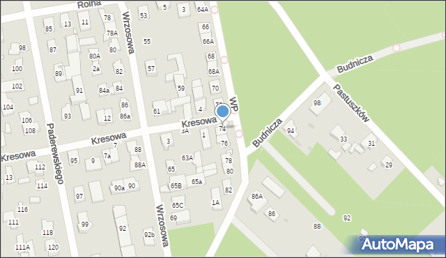 Zielonka, Wojska Polskiego, 74, mapa Zielonka