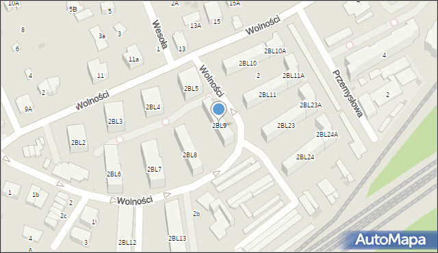 Zielonka, Wolności, 2BL9, mapa Zielonka