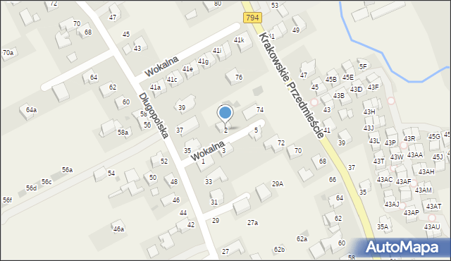 Zielonki, Wokalna, 2, mapa Zielonki