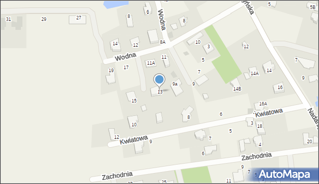 Żółwin, Wodna, 13, mapa Żółwin
