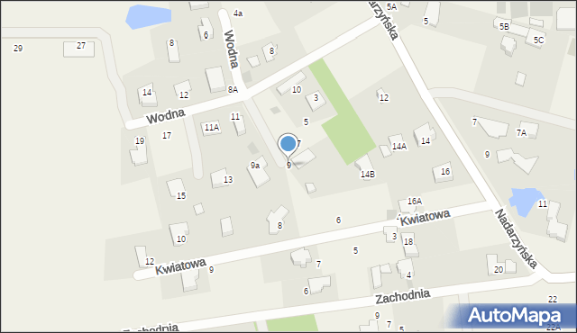 Żółwin, Wodna, 9, mapa Żółwin