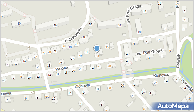 Żywiec, Wodna, 33, mapa Żywiec