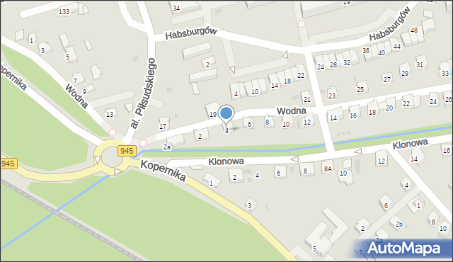 Żywiec, Wodna, 4, mapa Żywiec