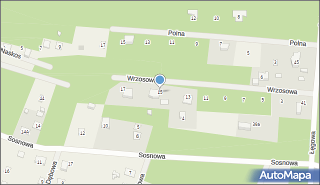Adamów-Parcel, Wrzosowa, 15, mapa Adamów-Parcel