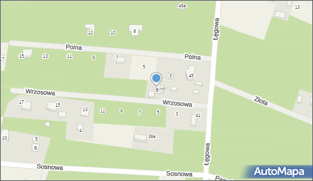 Adamów-Parcel, Wrzosowa, 6, mapa Adamów-Parcel