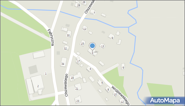 Alwernia, Wróblewskiego Zygmunta, gen., 1, mapa Alwernia