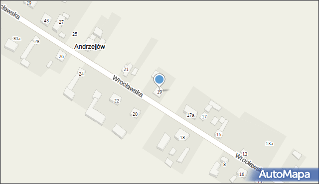 Andrzejów, Wrocławska, 19, mapa Andrzejów