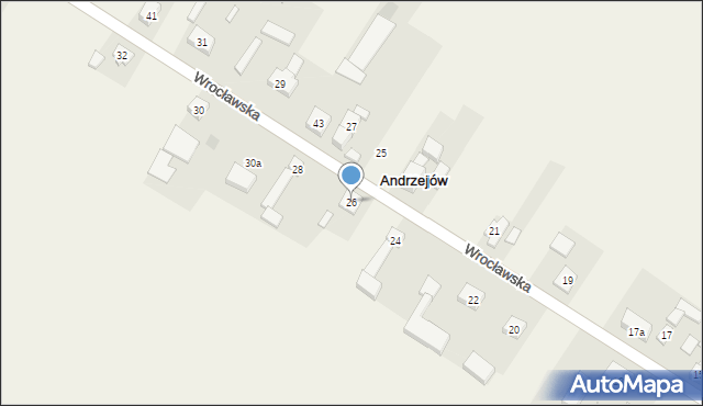 Andrzejów, Wrocławska, 26, mapa Andrzejów