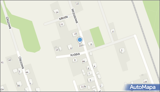 Augustówka, Wrzosowa, 13, mapa Augustówka