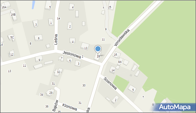 Bąków, Wrocławska, 19, mapa Bąków