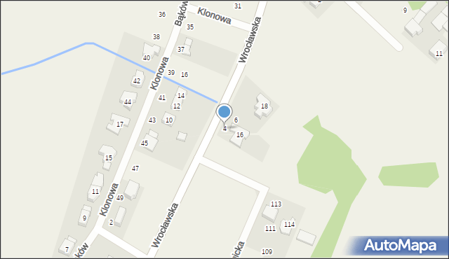 Bąków, Wrocławska, 4, mapa Bąków