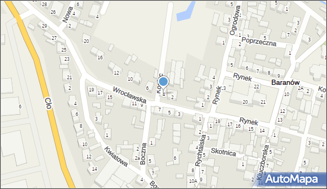 Baranów, Wrocławska, 4, mapa Baranów