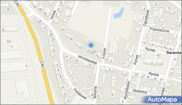 Baranów, Wrocławska, 8, mapa Baranów