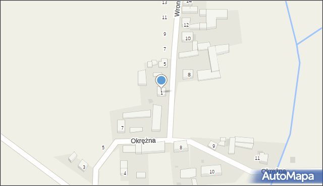 Benice, Wronowska, 1, mapa Benice