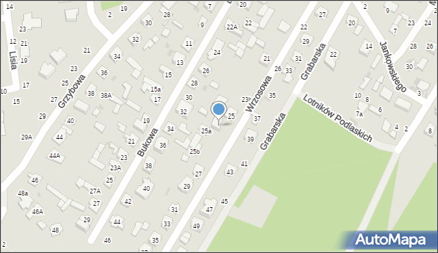 Biała Podlaska, Wrzosowa, 25c, mapa Białej Podlaskiej
