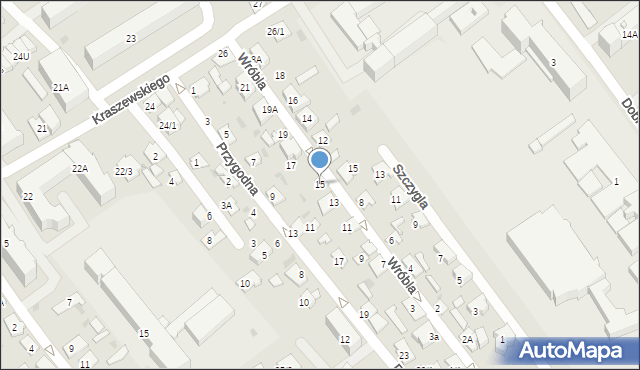 Białystok, Wróbla, 15, mapa Białegostoku