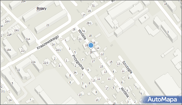 Białystok, Wróbla, 19, mapa Białegostoku