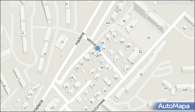 Białystok, Wrzosowa, 2A, mapa Białegostoku