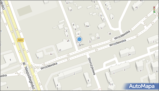 Białystok, Wrocławska, 19, mapa Białegostoku