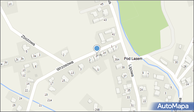 Bibice, Wrzosowa, 1f, mapa Bibice