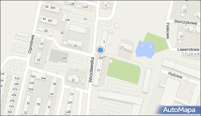 Bielany Wrocławskie, Wrocławska, 11a, mapa Bielany Wrocławskie