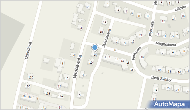 Bielany Wrocławskie, Wrocławska, 1C, mapa Bielany Wrocławskie