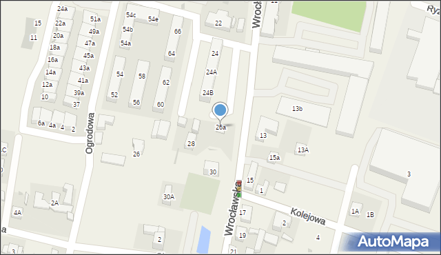Bielany Wrocławskie, Wrocławska, 26a, mapa Bielany Wrocławskie