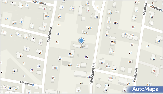 Bielany Wrocławskie, Wrocławska, 42, mapa Bielany Wrocławskie