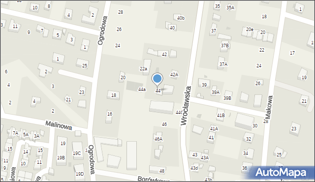Bielany Wrocławskie, Wrocławska, 44, mapa Bielany Wrocławskie