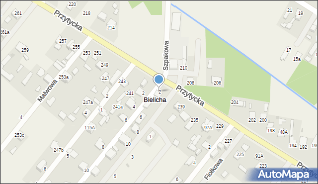 Bielicha, Wrzosowa, 2, mapa Bielicha