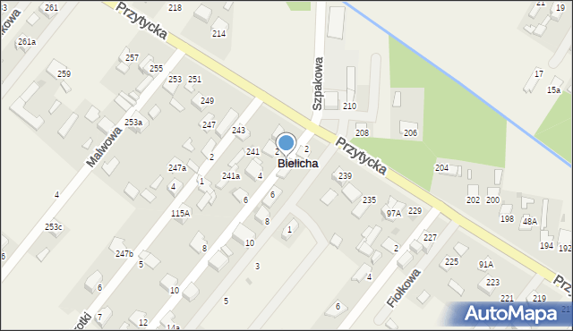 Bielicha, Wrzosowa, 4, mapa Bielicha