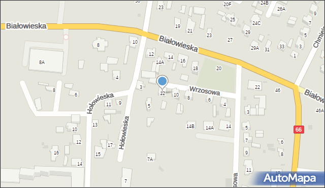 Bielsk Podlaski, Wrzosowa, 12, mapa Bielsk Podlaski