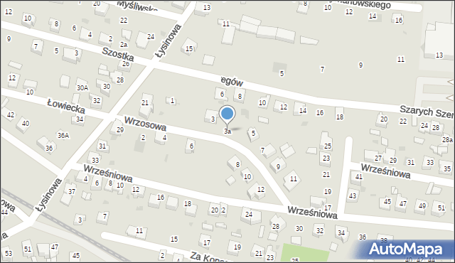 Bieruń, Wrzosowa, 3a, mapa Bieruń